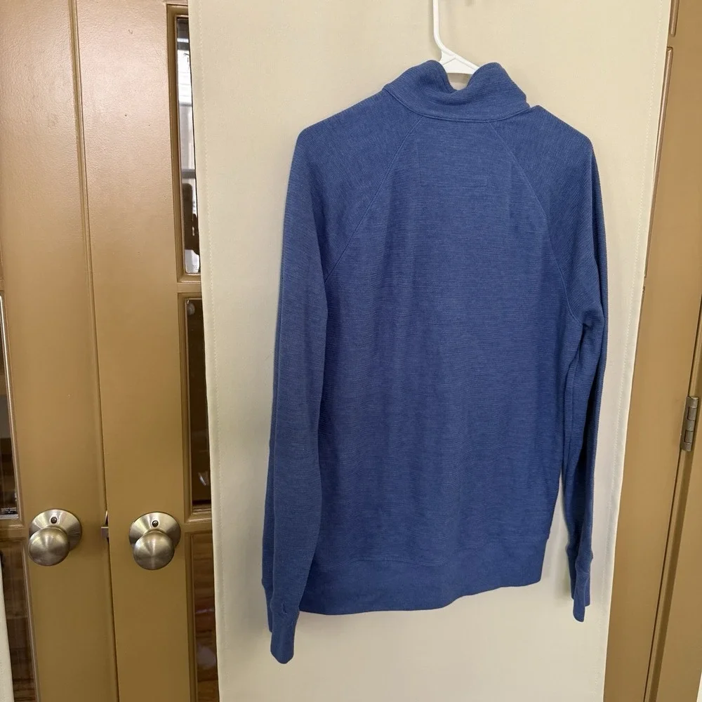 Banana Republic Men's Large Blue Mock Neck‎ Button Pullover Sweatshirt